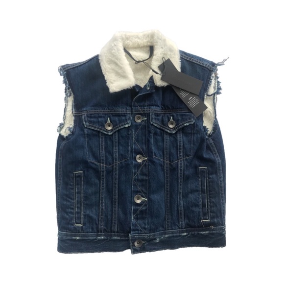 Helmet Lang Women's Shrunken Denim Vest size S - Picture 3 of 5